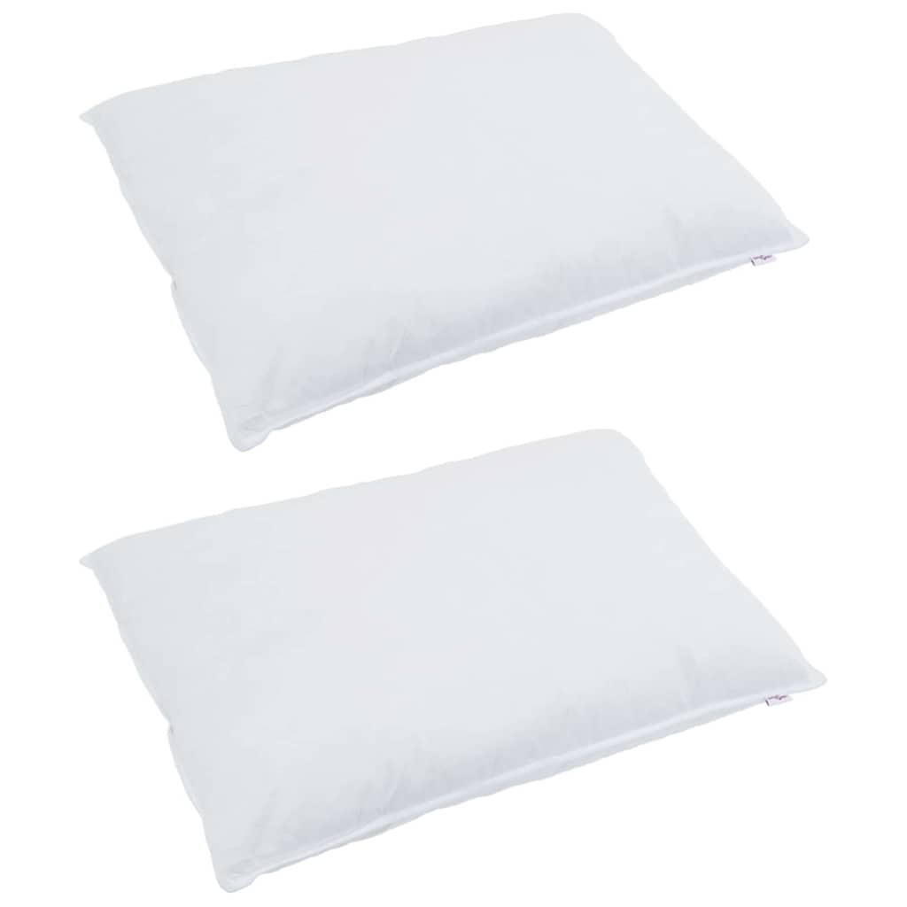 Vidaxl hoofdkussen met kussen 2 pcs wit 70 x 90 cm veren