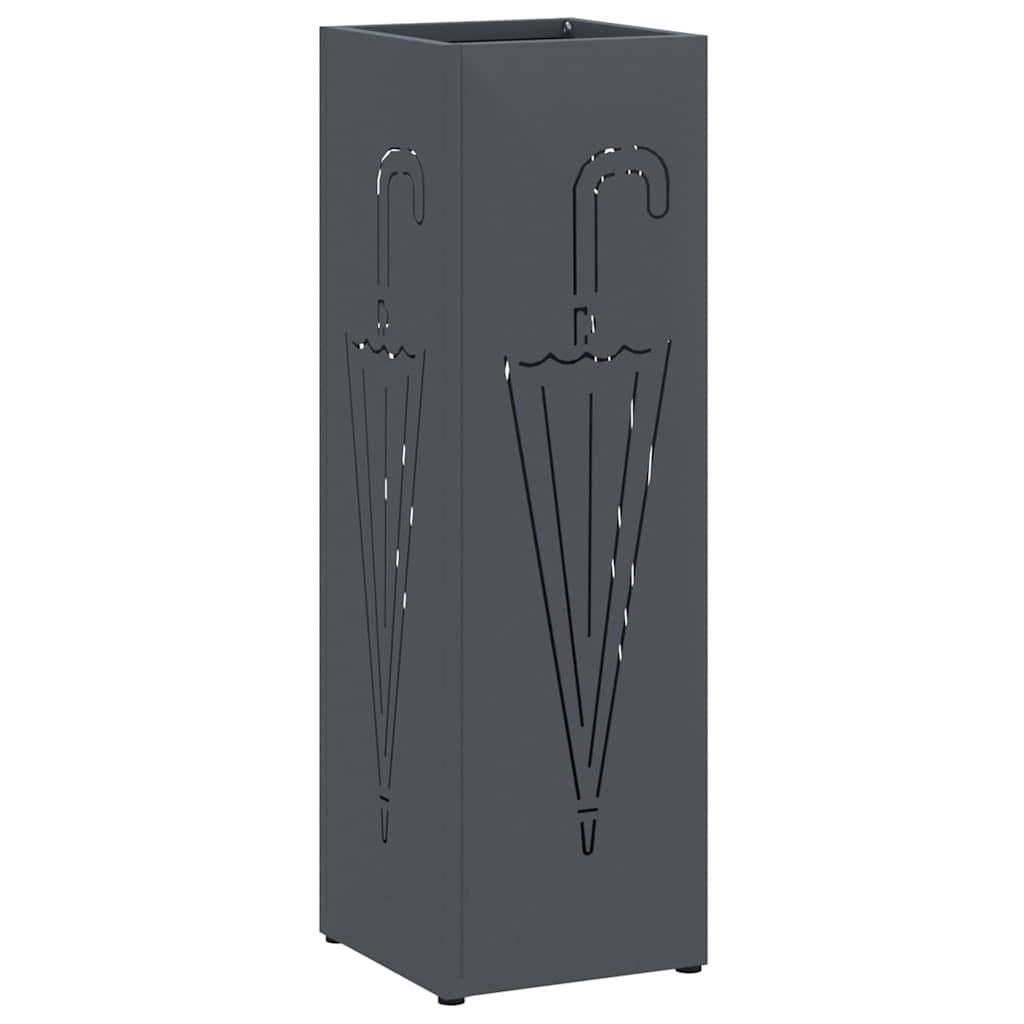 Vidaxl paraplu standaard antraciet 15,5 x 15,5 x 49 cm metaal