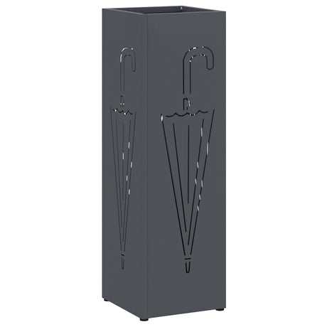 Vidaxl paraplu standaard antraciet 15,5 x 15,5 x 49 cm metaal