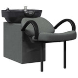 Vidaxl shampoo stoel donkergrijs en zwart 63 x 141 x 92 cm stof
