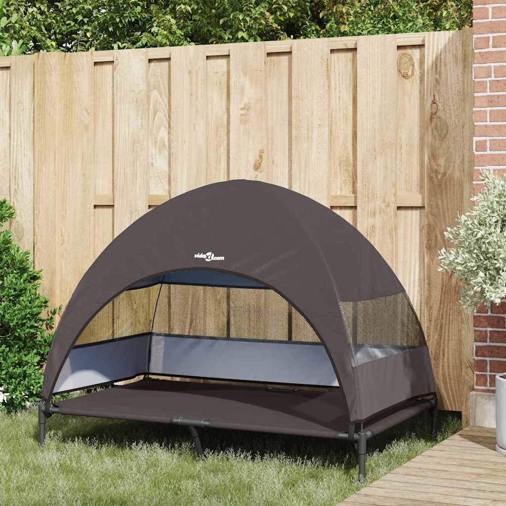 Vidaxl verhoogd hondenbed bruin 127 x 81 x 108 cm stof en staal