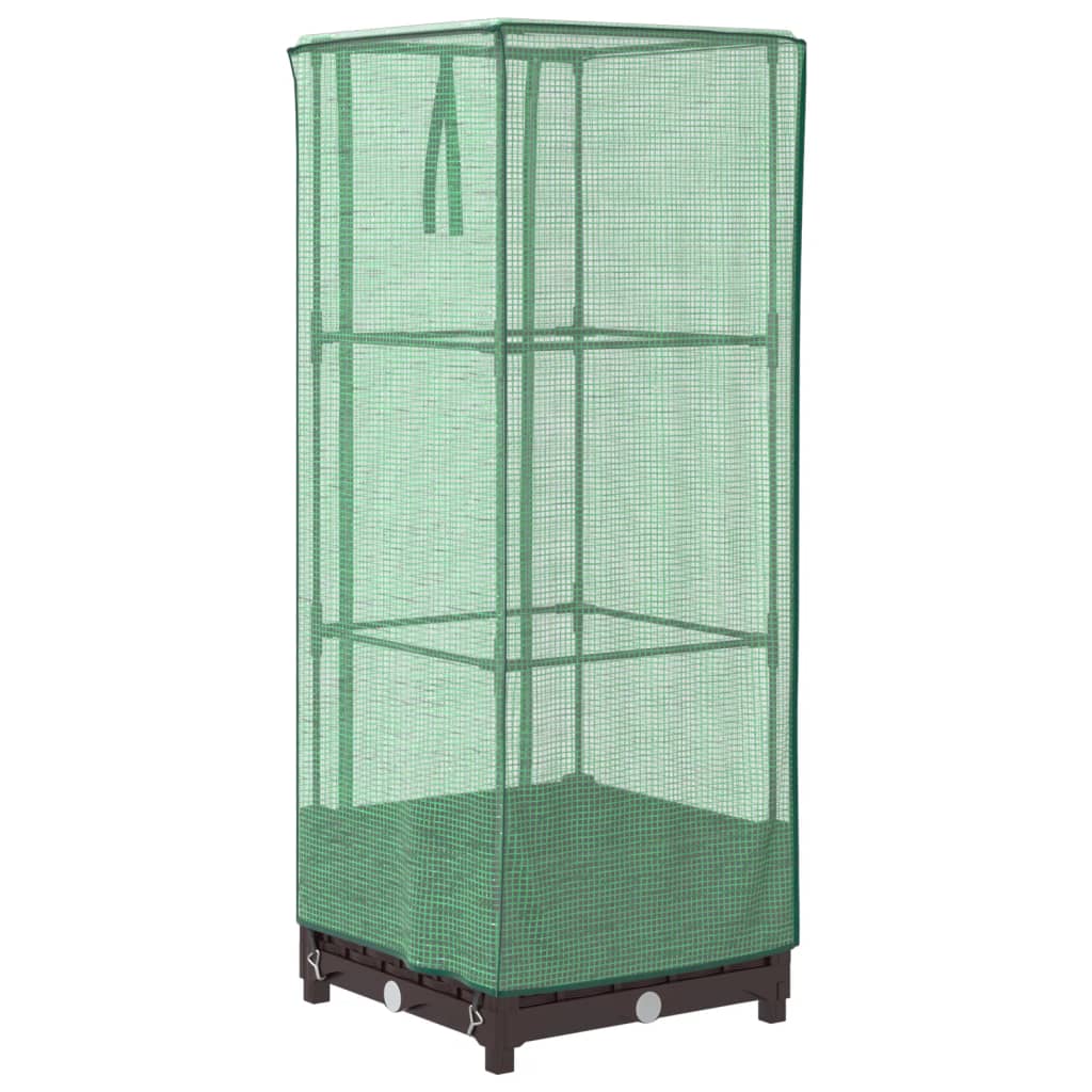 Vidaxx plantekasse hævet med drivhusdæksel 40x40x123 cm rattan look