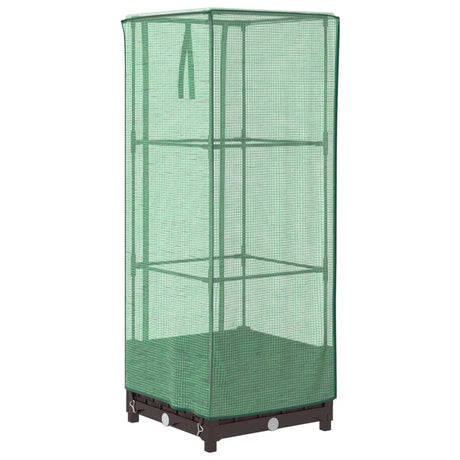 Vidaxx plantekasse hævet med drivhusdæksel 40x40x123 cm rattan look