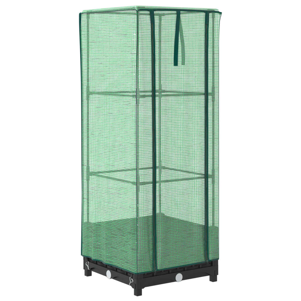 Vidaxx plantekasse hævet med drivhusdæksel 40x40x123 cm rattan look
