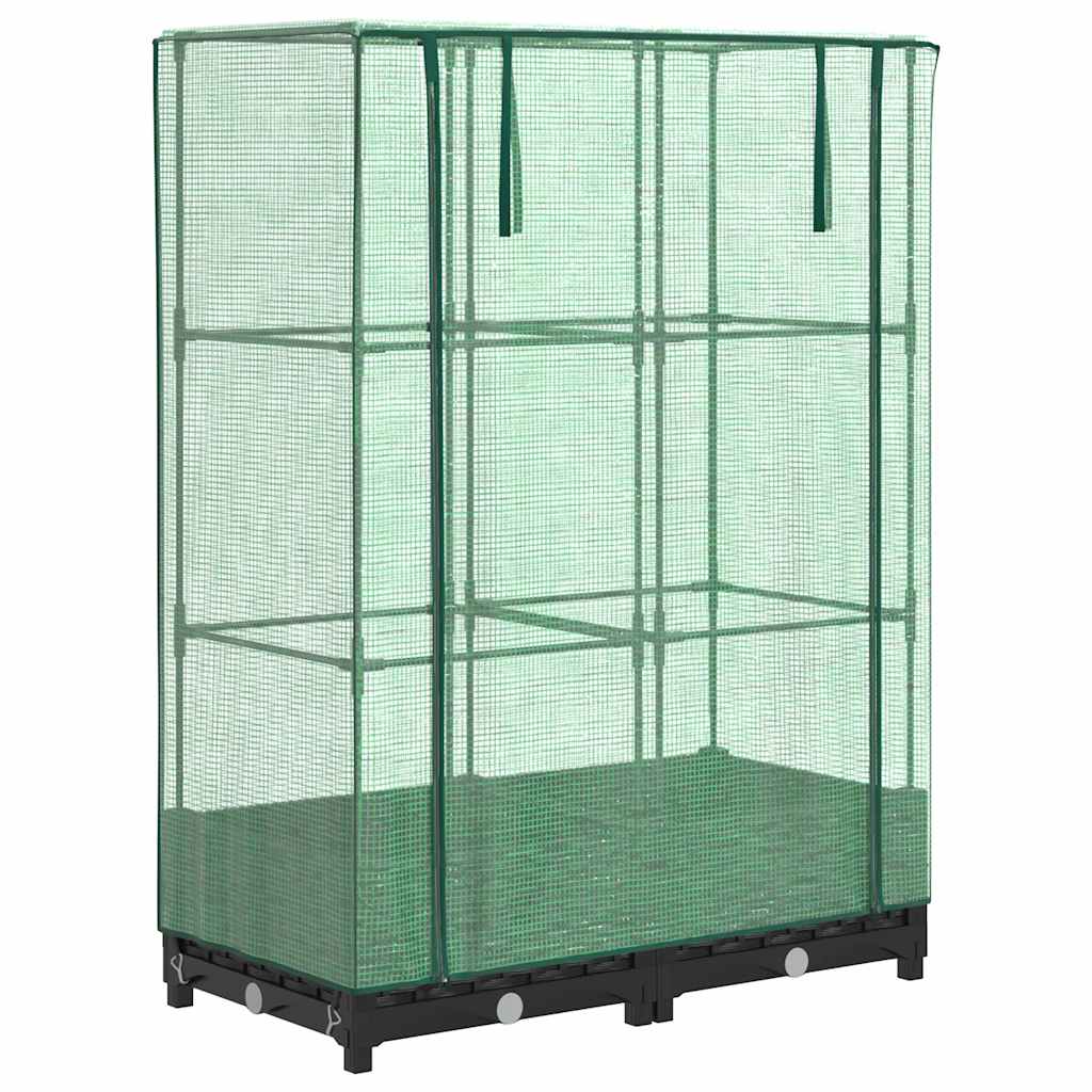 Vidaxx plantekasse hævet med drivhusdæksel 80x40x123 cm rattan look