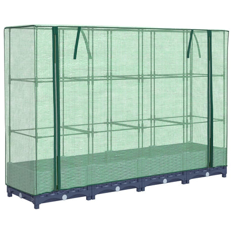 Vidaxx hævet plantekasse med drivhusdæksel rattan look 160x40x123 cm