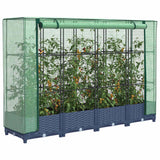 Vidaxx hævet plantekasse med drivhusdæksel rattan look 160x40x123 cm