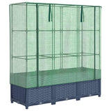 Vidaxx plantekasse hævet med drivhusdæksel 120x40x138 cm rattan look