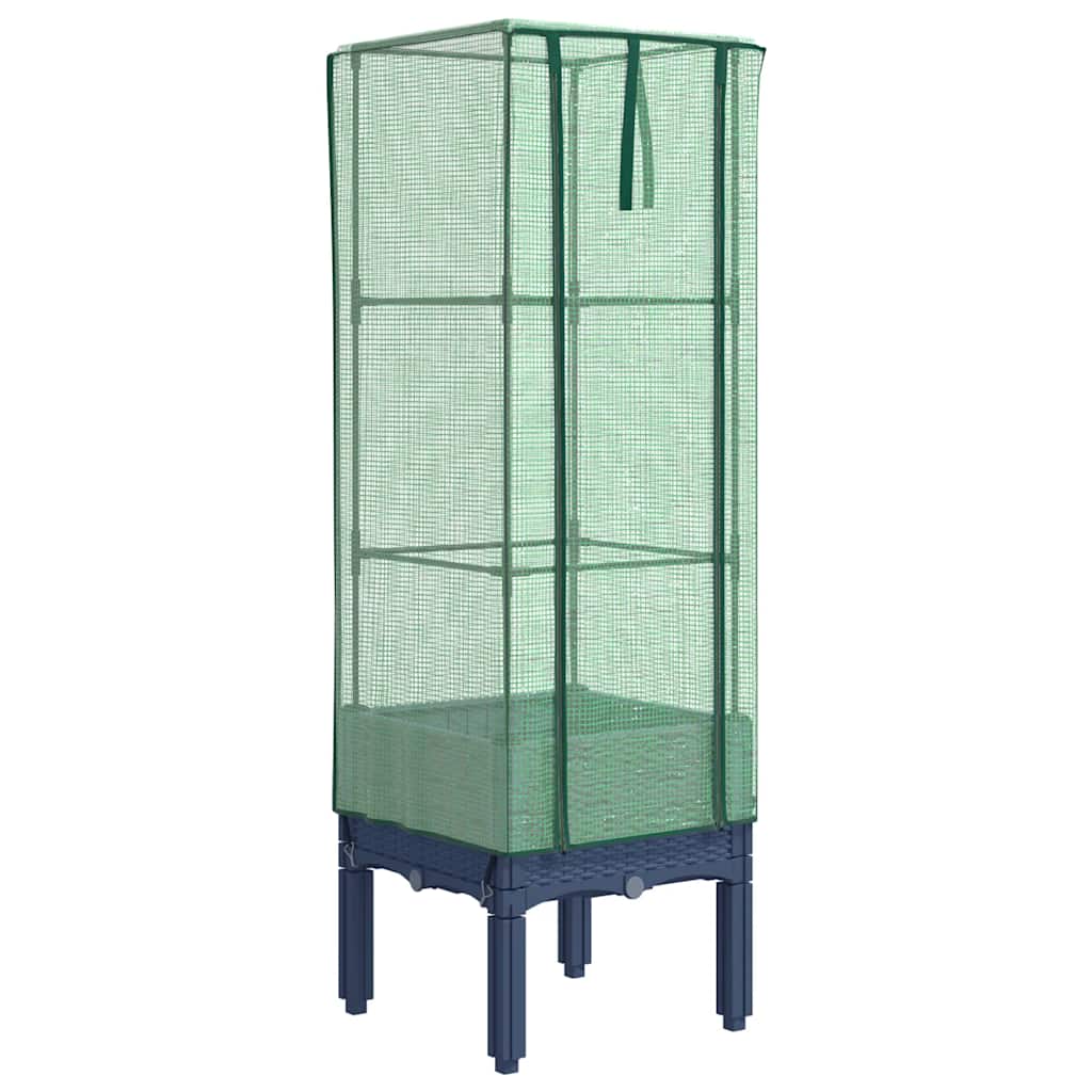 Vidaxx plantekasse hævet med drivhusdæksel 40x40x140 cm rattan look