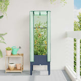 Vidaxx plantekasse hævet med drivhusdæksel 40x40x140 cm rattan look