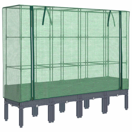Vidaxx plantekasse hævet med drivhusdæksel 160x40x140 cm rattan look