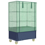 Vidaxx plantekasse hævet med dæksel og hjul 80x50x182 cm rattan look
