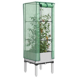 Vidaxx plantekasse hævet med drivhusdæksel 40x40x140 cm rattan look