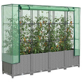Vidaxx plantekasse hævet med drivhusdæksel 160x40x138 cm rattan look