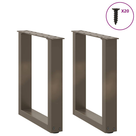 Vidaxl salontafelpoten 2 st u-vormig 38x(42-43) cm staal naturel