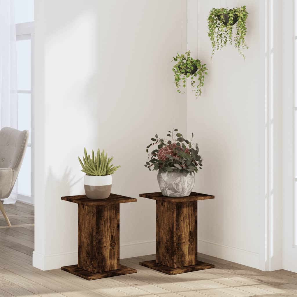 Vidaxx plantestativer 2 stk 30x30x40 cm forarbejdet træ røget eg