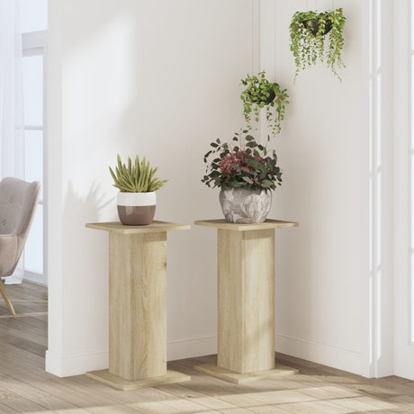 Vidaxxl plantestativer 2 stk 30x30x60 cm konstrueret træ sonoma eg