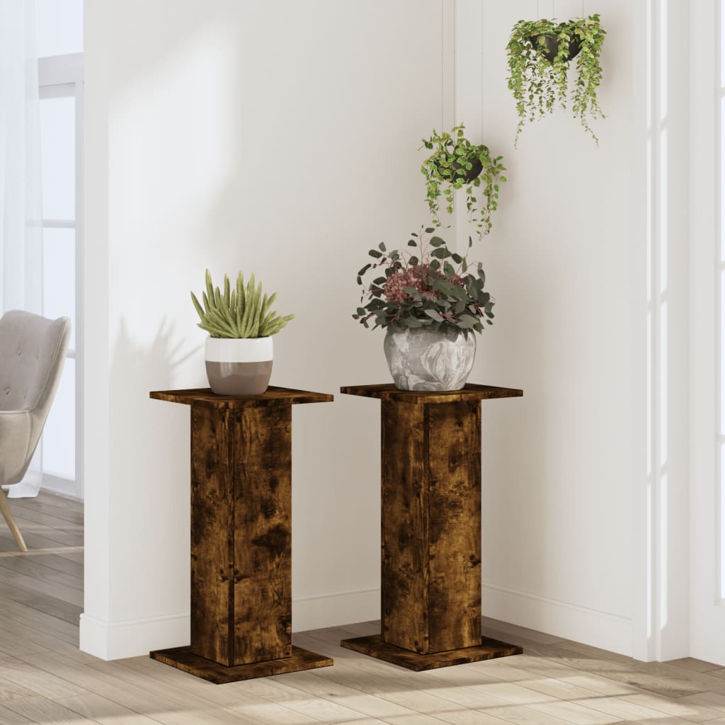 Vidaxx plantestativer 2 stk 30x30x60 cm forarbejdet træ røget eg