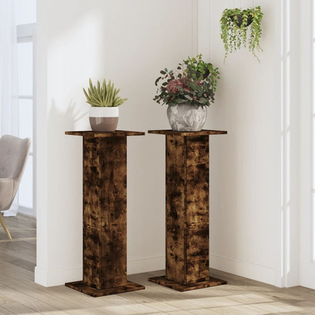 Vidaxx plantestativer 2 stk 30x30x80 cm forarbejdet træ røget eg