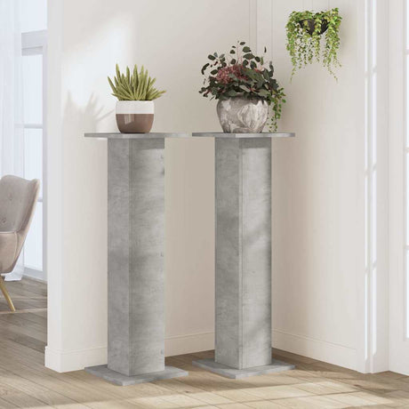 Vidaxx plantestativer 2 stk 30x30x95 cm konstrueret træ betongrå