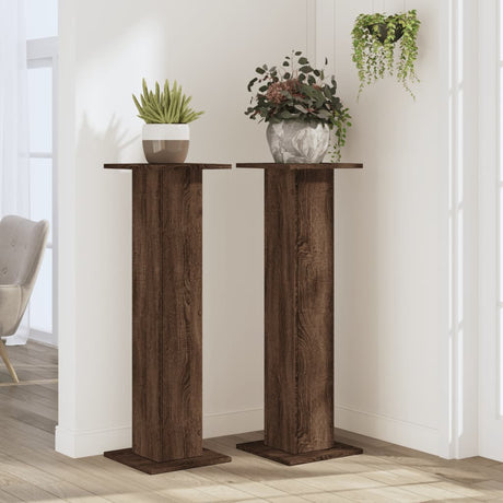 Vidaxx plantestativer 2 stk 30x30x95 cm konstrueret træ brun eg