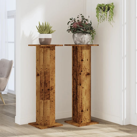 Vidaxxl plantestativer 2 stk 30x30x95 cm behandlet træ, gammelt træfarvet