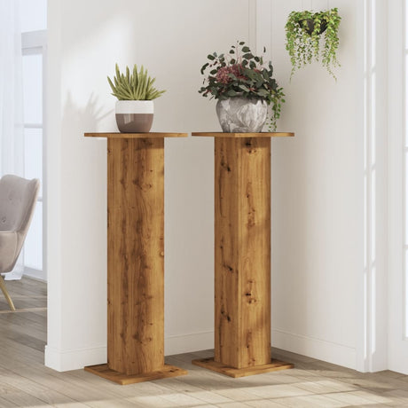 VidaXL plantestativer 2 stk 30x30x95 cm træ håndværks eg