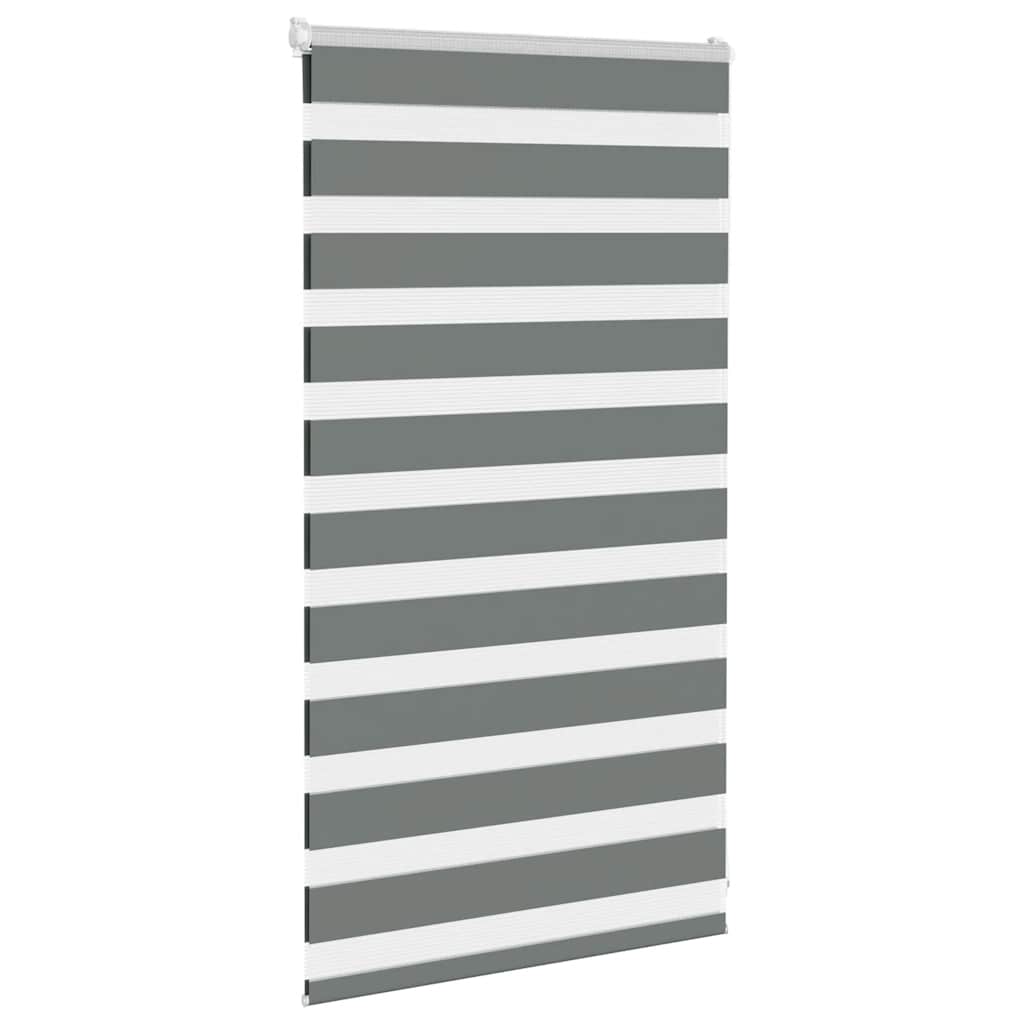 VidaXL zebra rullegardin 80x100 cm stofbredde 75,9 cm mørkegrå