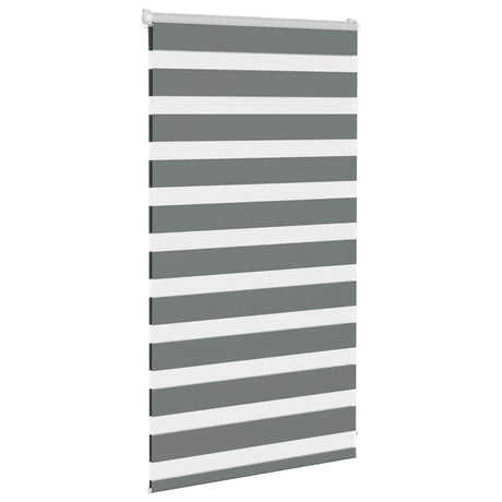 VidaXL zebra rullegardin 80x100 cm stofbredde 75,9 cm mørkegrå