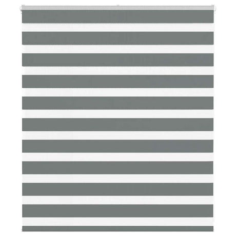 VidaXL zebra rullegardin 130x100 cm stofbredde 125,9 cm mørkegrå