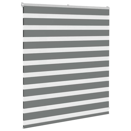 VidaXL zebra rullegardin 130x100 cm stofbredde 125,9 cm mørkegrå
