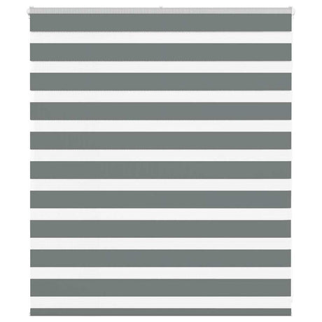 VidaXL zebra rullegardin 135x100 cm stofbredde 130,9 cm mørkegrå