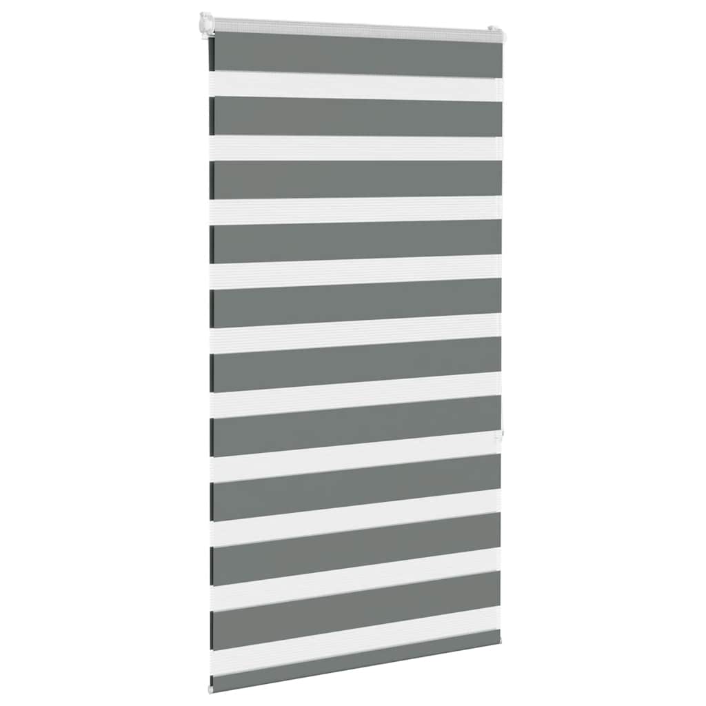 VidaXL zebra rullegardin 80x150 cm stofbredde 75,9 cm mørkegrå