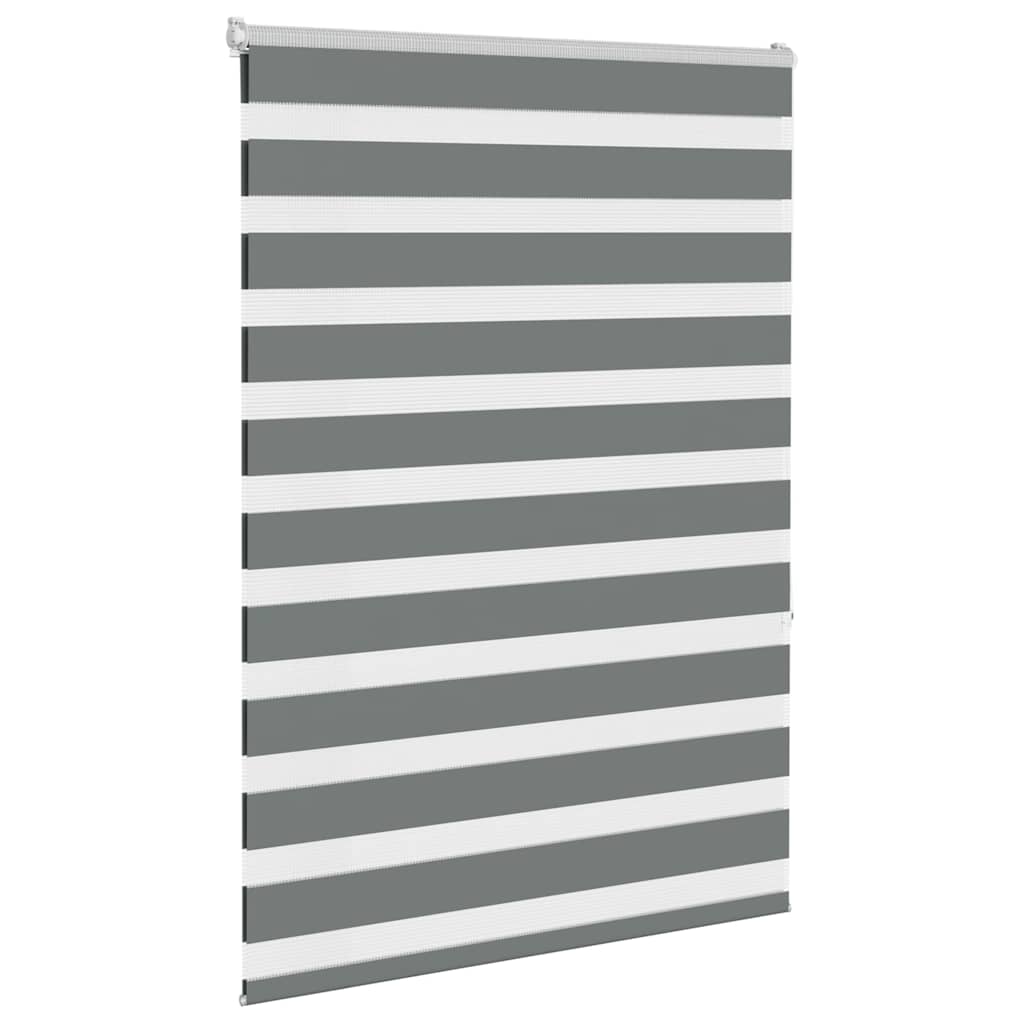VidaXL zebra rullegardin 100x150 cm stofbredde 95,9 cm mørkegrå