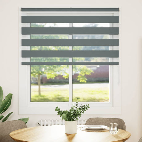VidaXL zebra rullegardin 125x150 cm stofbredde 120,9 cm mørkegrå