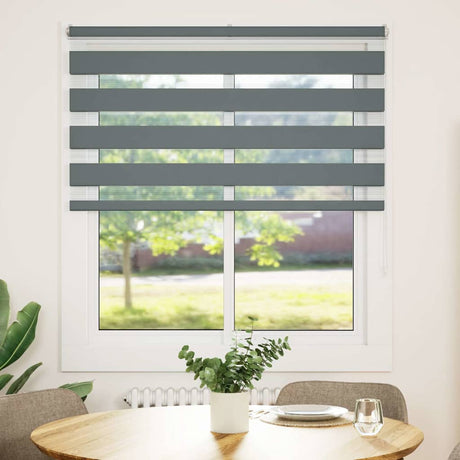 VidaXL zebra rullegardin 135x150 cm stofbredde 130,9 cm mørkegrå