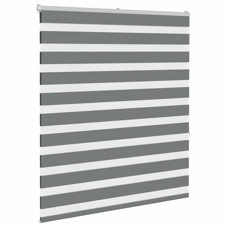 VidaXL zebra rullegardin 135x150 cm stofbredde 130,9 cm mørkegrå