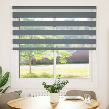 VidaXL zebra rullegardin 150x150 cm stofbredde 145,9 cm mørkegrå
