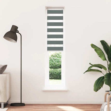 VidaXL zebra rullegardin 50x200 cm stofbredde 45,9 cm mørkegrå