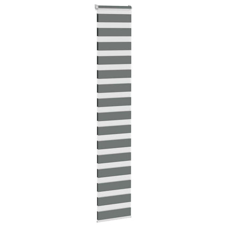VidaXL zebra rullegardin 50x200 cm stofbredde 45,9 cm mørkegrå