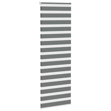 VidaXL zebra rullegardin 75x200 cm stofbredde 70,9 cm mørkegrå