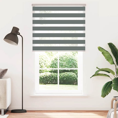 VidaXL zebra rullegardin 120x200 cm stofbredde 115,9 cm mørkegrå