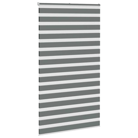 VidaXL zebra rullegardin 120x200 cm stofbredde 115,9 cm mørkegrå