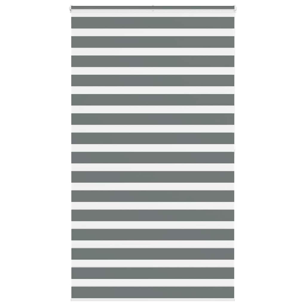 VidaXL zebra rullegardin 125x200 cm stofbredde 120,9 cm mørkegrå