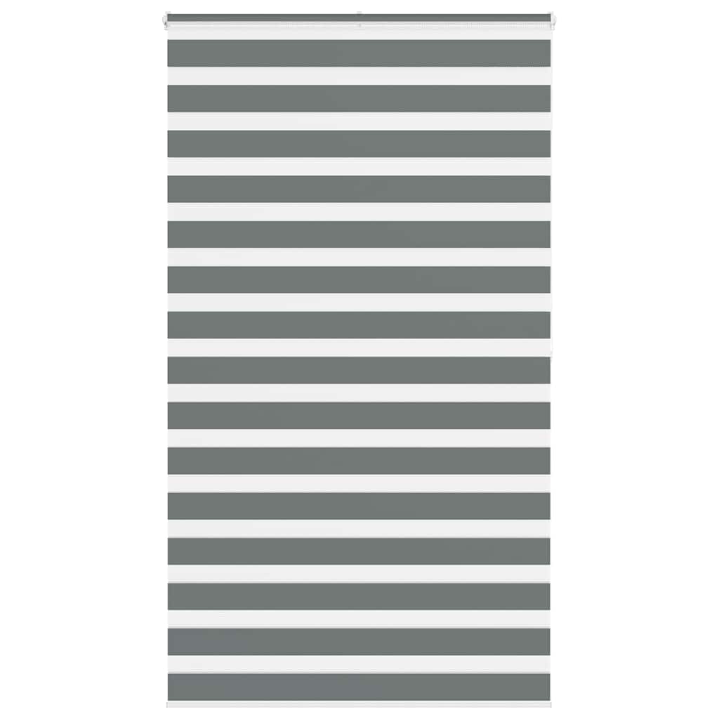 VidaXL zebra rullegardin 130x200 cm stofbredde 125,9 cm mørkegrå
