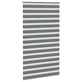 VidaXL zebra rullegardin 130x200 cm stofbredde 125,9 cm mørkegrå