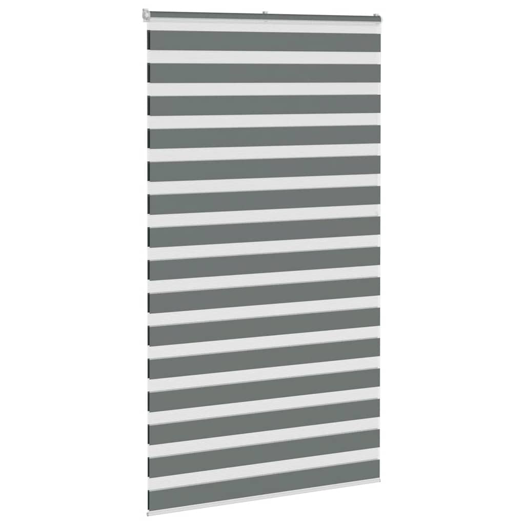 VidaXL zebra rullegardin 135x200 cm stofbredde 130,9 cm mørkegrå