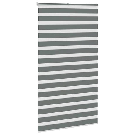 VidaXL zebra rullegardin 135x200 cm stofbredde 130,9 cm mørkegrå