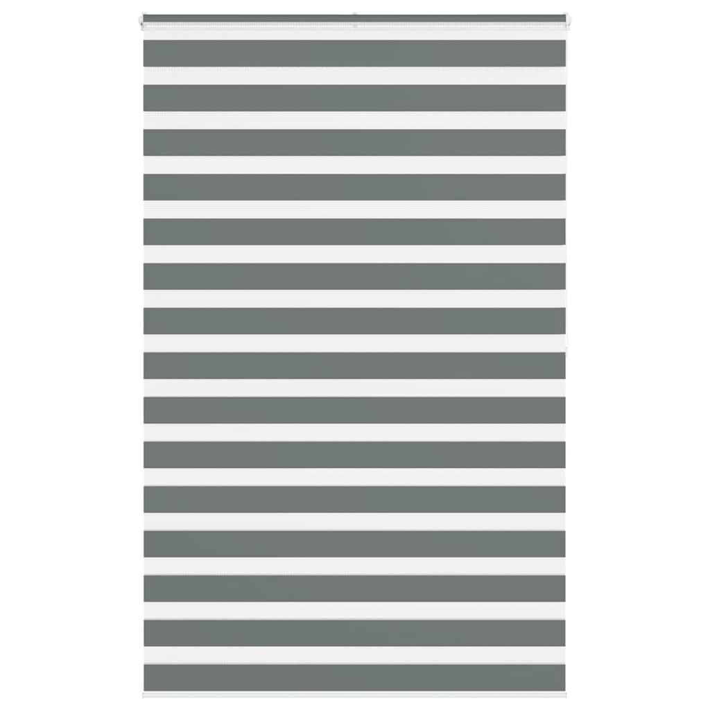 VidaXL zebra rullegardin 150x200 cm stofbredde 145,9 cm mørkegrå