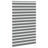 VidaXL zebra rullegardin 150x200 cm stofbredde 145,9 cm mørkegrå